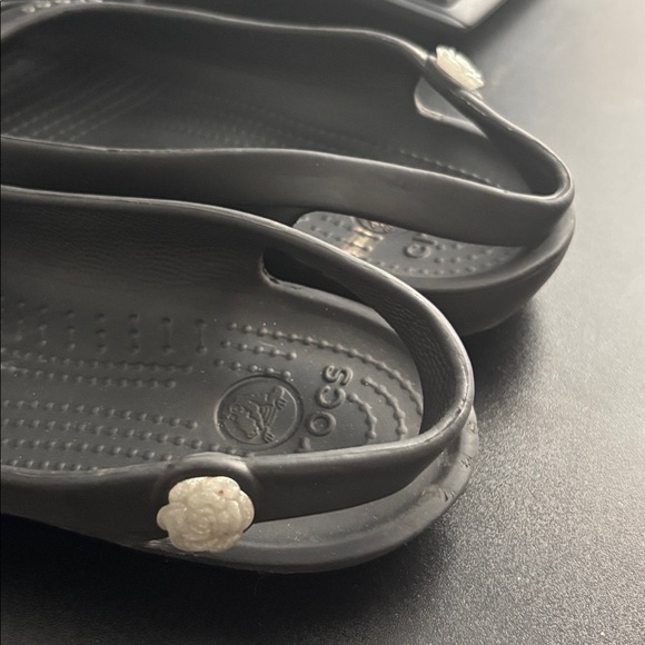 Crocs Jayna Ballet Flats Women's Size 9 Black Cutout Slip On Slingback - Picture 3 of 6